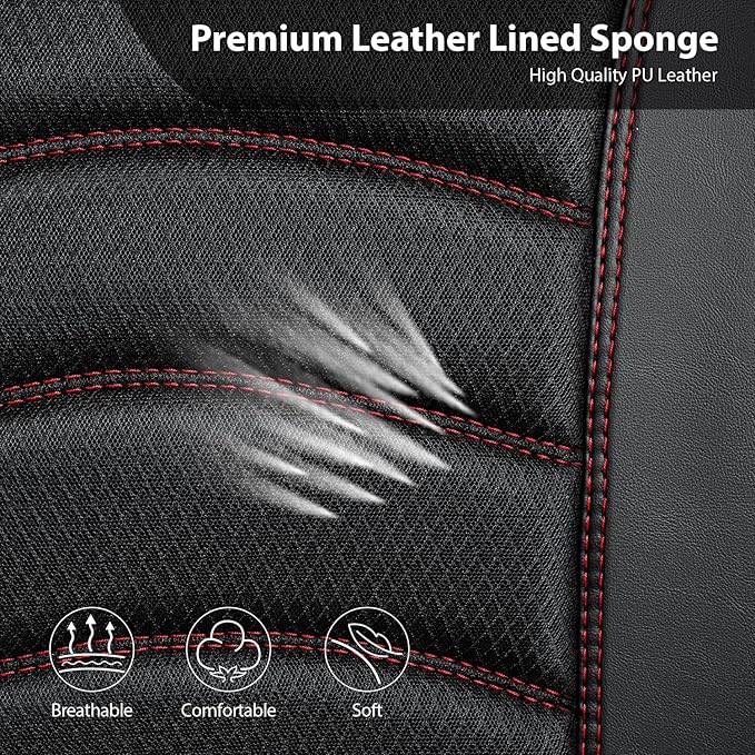 CAR PASS Comfortable 3D Foam Mesh Leather Car Seat Covers Front, Air Cool Mesh Breathable Front Seat Covers for Car, Universa