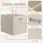 Posprica 13x15x13in Collapsible Storage Bins, Fabric Foldable Cube Storage Boxes, Decorative Storage Baskets Organizer for IK