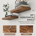 40 Inch Floating Shelves, 8 Inch Deep Floating Shelves for Wall, Hanging Shelf with Invisible Brackets, Deep Shelves for Bath