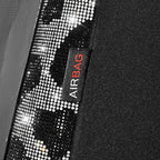 CAR PASS Cow Diamond Leather Bling Car Seat Covers Universal, Faux Shining Rhinestones Two Front only, Fit 95% Automotive Glitter Crystal Sparkle Strips for Cute Women Girl, 2PCS Cow Silver Diamond