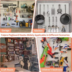 240PCS Pegboard Hooks Assortment, Pegboard Organizer Kit with Bins, Cups, 1/8 and 1/4 inch Hooks for Hanging Tools, Garage Wa