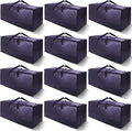 VELVETSURE 12 Pack Heavy Duty Extra Large Moving Bags W/Backpack Straps - Strong Handles & Zippers, Storage Totes For Space S