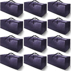 VELVETSURE 12 Pack Heavy Duty Extra Large Moving Bags W/Backpack Straps - Strong Handles & Zippers, Storage Totes For Space S