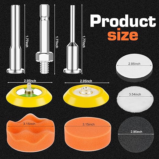 133pcs 3 Inch Sanding Disc Drill Polishing Kit Sanding Attachment, Headlight Restoration Kit, Hook and Loop Sanding Pads 60 to 7000 Wet Dry Sandpaper, Drill Sanding Attachment for Car, Wood, Metal