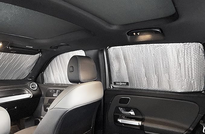 YelloPro Side Window Front Seat Sunshade (Set of 2) Custom Fit for 2020 2021 2022 2023 2024 2025 2026 Mercedes-Benz GLB-Class SUV, UV Reflector Sun Protection Accessories (Made in USA)