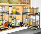LYNK PROFESSIONAL® Pull Out Spice Organization for Cabinets - 4-3/8 inch Wide – Spice Rack for Inside Cabinets, Slide Out Spi