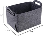 Minoisome Storage Basket Felt Storage Bin Collapsible& Convenient Box Organizer with Carry Handles for Office Bedroom Closet 