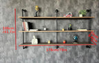 Floating Shelves 70 inch Wall Bookshelf Industrial Pipe Shelving Shelves Real Wood Planks Rustic Wall Shelves Hanging Bookshe