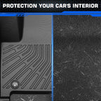 Floor Mats for Toyota Highlander 2008-2013 Non Hybrid, All Weather TPE Floor Liners, 3D Waterproof Custom Fit Car Accessories, 1st & 2nd & 3rd Row & Trunk Mat, Anti-Slip Mat Full Set