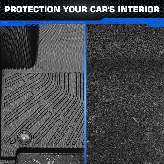Floor Mats for Toyota Highlander 2008-2013 Non Hybrid, All Weather TPE Floor Liners, 3D Waterproof Custom Fit Car Accessories, 1st & 2nd & 3rd Row & Trunk Mat, Anti-Slip Mat Full Set