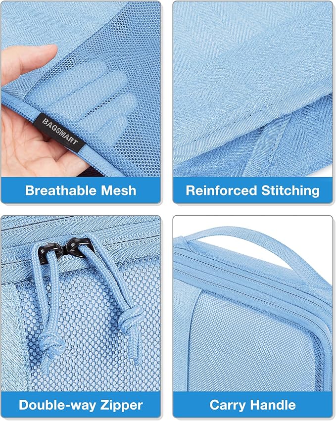 BAGSMART Compression Packing Cubes for Travel, 6 Set Packing Cubes for Carry on Suitcases, Compression Travel Cubes & Suitcas