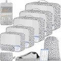BAGAIL 9 Set Packing Cubes with Packing List Luggage Packing Organizers for Travel Accessories (Grey leopard)