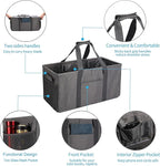Joyfol Day Extra Large Utility Tote Bag, Reusable Grocery Bags Foldable,Upgraded Metal Frame, With Sturdy Handles Reinforced Bottom Heavy Duty Oxford Fabric Moving Shopping Bags, Gray