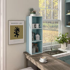 Homes: Inside + Out Apexa 3-Cube Storage Organizer Shelves, Stackable Wood Bookcase Fits Cubby Bins for Organization, Dorm Te