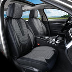 Coverado Car Seat Covers Full Set, Nappa Leather Seat Covers for Car, Waterproof Car Seat Protector with Lumbar Support, Auto