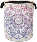 Groovy Mandala Laundry Basket Collapsible Laundry Hamper with Handle, Oxford Clothes Toy Storage Bin for Bathroom Bedroom Roo
