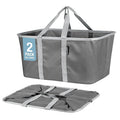 CleverMade Collapsible Laundry Tote 2-Pack (50L) – Foldable Carry-All Storage Bin for Laundry, Car Trunk, RV, Dorm & Home Org