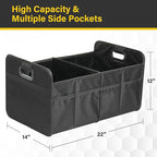 YSSOA Car Trunk Organizer, Collapsible 2 Compartment Non Slip Bottom, Waterproof Car Storage Box, 600D Oxford Polyester Sturdy