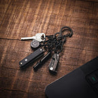 KeyUnity Stainless Steel Carabiner Mini Clips, Key Holder Organizer Keychain for Keys, Flashlight, Folding Knife & Whistles