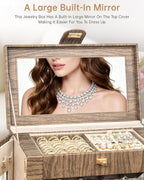 AKOZLIN 360° Rotating Jewelry Box Extra Large 6-Tier Organizer Functional Jewelry Storage Case for Women Girls Ring Necklace 