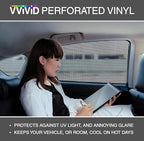VViViD Perforated Black One Way Vinyl Window Tinting Sheets - Adhesive Tint for Windows, Cars, Homes & Offices (10ft x 4.5ft)