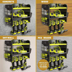 BUILTSTRONG Heavy-Duty Metal Tool Storage Rack - 3-Tier Wall Mount Organizer, Drill Holder, Utility Racks, PegBoard Side, Gar