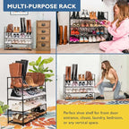 Sundaze Shoe Rack - 4 Tier Shoe Rack for Front Door Entrance, Sturdy Long Shoe Organizer for Closet, Bedroom, Entryway, Garag