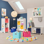 RiverRidge Folding Storage Bins with Handles Aqua Cube Storage Organizer for Closet, Bedroom & Playroom - Closet Organizers a