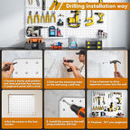 Peg Board, 110pcs Metal Pegboard Kit, Includes 4 Pack White Peg Board Panels with Accessories and Hook Locks, Large Heavy Dut