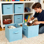 GRANNY SAYS Cube Storage Organizer, 11 Inch 6 Pack Storage Cubes with Handles, Toy Storage Bins for Boys Kids Room, Foldable 