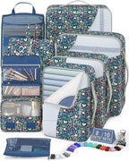 8 Set Packing Cubes for Travel, Gifts for Women Mom,Anti-Tearing Suitcase Organizer for Luggage with Shoe & Hanging Toiletry 