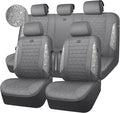 CAR PASS Gray Oxford Bling Diamond Car Seat Covers Full Set Interior Sets, Waterproof Shining Glitter Sparkly Crystal Univers