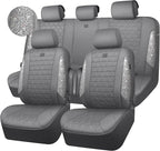 CAR PASS Gray Oxford Bling Diamond Car Seat Covers Full Set Interior Sets, Waterproof Shining Glitter Sparkly Crystal Univers