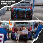Mockins 2-in-1 Trailer Hitch Cargo Carrier Bench 48"x18"x6" w/ 15 CuFt Waterproof Truck Bed Storage Bag | 500 Lb Capacity Folding Cargo Hitch Carrier Tailgate Seat Bundle w/Stabilizer, Straps, & Lock