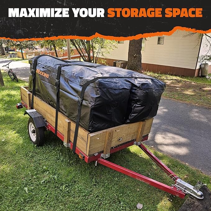 Mockins 40 Cu Ft XXL Hitch Cargo Carrier Bag 84"x24"x34" | 7 Ft Extra Wide Waterproof Trailer Hitch Storage & Truck Bed Cargo Bag | Heavy Duty Vehicle Soft-Shell Carriers w/Lock, Straps & Carry Case