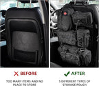 Tactical Car Seat Back Organizer,Back Seat Organizer with 5 Detachable Molle Pouches,Molle Panel Organizer Fits for Vehicel Such as Jeep,Truck,SUV, Car