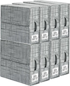 SUOCO SheetCube Bed Sheet Organizers and Storage 8 Pack, Foldable Linen Closet Organizer with Window and Label, Bedding Stora
