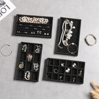Frebeauty Jewelry Organizer Tray,Stackable Velvet Jewelry Trays,Drawer Inserts Earring Organizer For Women Jewelry Storage Di