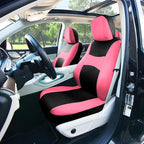 FH Group Front Set Cloth Car Seat Covers for Low Back Car Seats with Removable Headrest, Airbag Compatible Universal Fit Seat