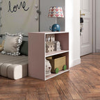 Homes: Inside + Out Apexa 2-Tier Cube Storage Organizer Shelves, Stackable Wood Bookcase Fits Cubby Bins for Organization, Do