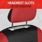Motor Trend Red Cloth Car Seat Covers for Front Seats – Premium Automotive Bucket Seat Covers, Made for Vehicles with Removab
