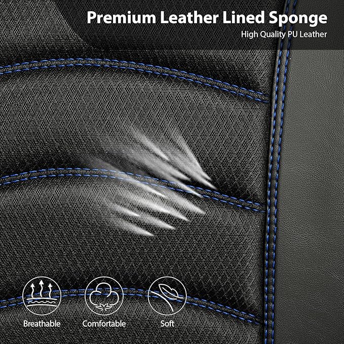 CAR PASS Comfortable 3D Foam Mesh Leather Car Seat Covers Front, Air Cool Mesh Breathable Front Seat Covers for Car, Universa