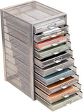 Mind Reader 10-Drawer Desk Organizer for Office Supplies, Crafts, Mail Sorting & More, Metal Mesh, 10.75"L x 14"W x 21.25"H, 