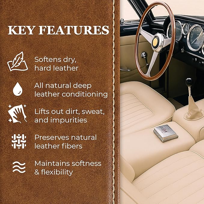 Leatherique Leather Care & Preservation Set - 16 oz | Leatherique Rejuvenator Oil & Prestine Clean 2-Step System | Softens, C