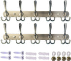 Dseap Wall Mounted Coat Rack - 5 Tri Hooks, Heavy Duty, Stainless Steel, Metal Coat Hook Rail for Coat Hat Towel Purse Robes 