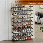 10 Tier Shoe Rack, Tall Shoe Rack for Entryway, Shoe Organizer for Closet, Shoe Storage for Front Door Entrance & Entryway, L