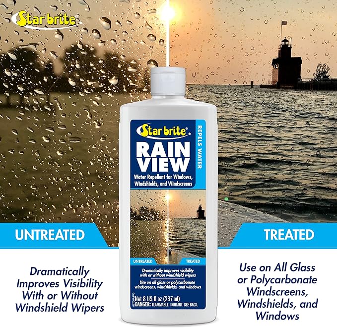 STAR BRITE Rain View Water Repellent for Glass Windshields - 8 OZ (088708)