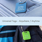 Custom Luggage Tags (3 or 6 Pack) - Personalized Unique Suitcase & Backpack Travel, Durable, Waterproof & Heavy Duty (Dark Gr