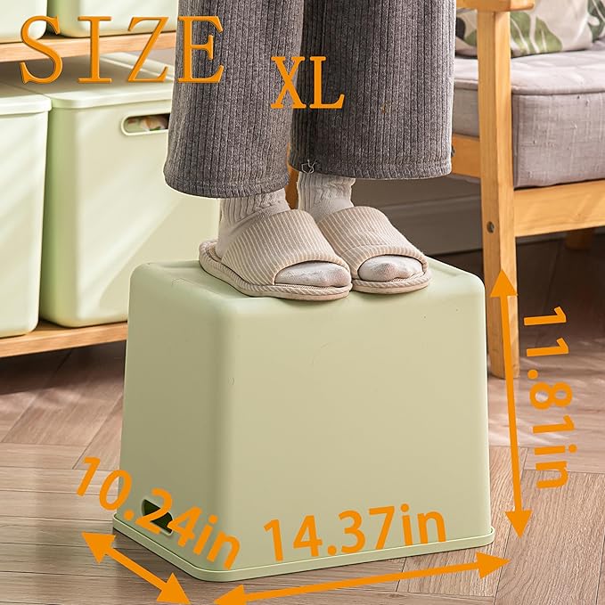4 pack large plastic White storage bins Baskets, Toy Box Chest with Lids and Handle，Organizer Containers for Baby，Kids,snacks