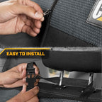 Cat MeshFlex Charcoal & Black Rear Seat Cover for Car – Durable Canvas & Mesh Design 60/40 Split Bench Protector for Cars, Tr